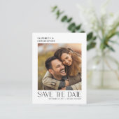 Moderne Minimalistische Typografie 2 Foto Save the Postkarte (Stehend Vorderseite)