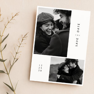 Moderne Minimalistische Typografie 2 Foto Wedding Save The Date