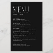 Moderne Minimalistische Typografie Black Menu Card (Vorderseite)