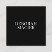 Moderne Minimalistische Typografie Black Quadratische Visitenkarte (Vorderseite)