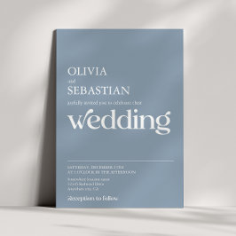 Moderne Minimalistische Typografie Dusty Blue Wedd Einladung