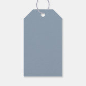 Moderne Minimalistische Typografie Dusty Blue Wedd Geschenkanhänger (Rückseite)