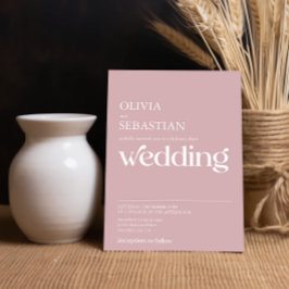Moderne Minimalistische Typografie Dusty Rose Wedd Einladung