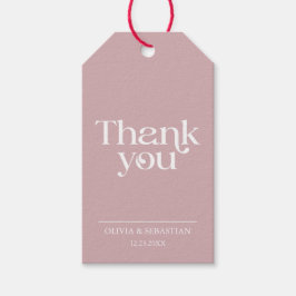 Moderne Minimalistische Typografie Dusty Rose Wedd Geschenkanhänger