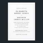 Moderne Minimalistische Typografie Einfache Grenzh Einladung<br><div class="desc">Moderne Minimalistische Typografie Einfache Grenzhochzeit Einladung Das Design zeichnet sich durch eine einfache moderne,  fette Sans Serif Schriftart Typografie und eine einfache Grenze aus.</div>