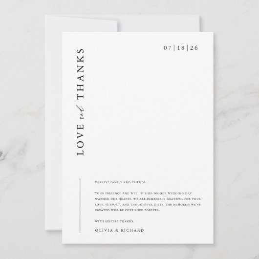 Moderne Minimalistische Typografie Foto Arch Weddi Dankeskarte (Rückseite)