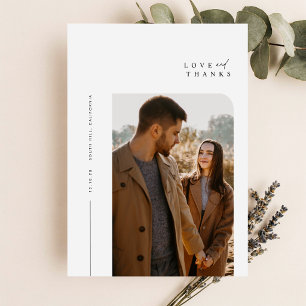Moderne minimalistische Typografie Foto-Hochzeit Dankeskarte
