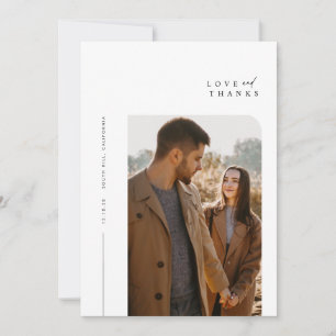 Moderne Minimalistische Typografie-Foto-Hochzeit Dankeskarte