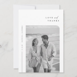 Moderne Minimalistische Typografie-Foto-Hochzeit Dankeskarte