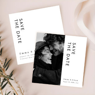 Moderne Minimalistische Typografie-Foto-Hochzeit Save The Date