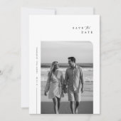 Moderne Minimalistische Typografie-Foto-Hochzeit Save The Date (Vorderseite)