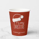 Moderne Minimalistische Typografie Frohe Weihnacht Pappbecher (Vorderseite)