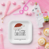 Moderne Minimalistische Typografie Frohe Weihnacht Pappteller (Party)