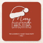 Moderne Minimalistische Typografie Frohe Weihnacht Rechteckiger Pappuntersetzer (Vorderseite)