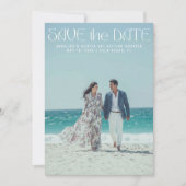 Moderne Minimalistische Typografie Full Foto Weddi Save The Date (Vorderseite)