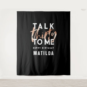 Moderne minimalistische Typografie girly roségold  Wandteppich