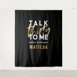 Moderne minimalistische Typografie Gold Schrift 30 Wandteppich