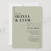 Moderne Minimalistische Typografie-Grüne Geburtsta Einladung (Vorderseite)