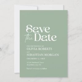 Moderne Minimalistische Typografie - Grüne Hochzei Save The Date
