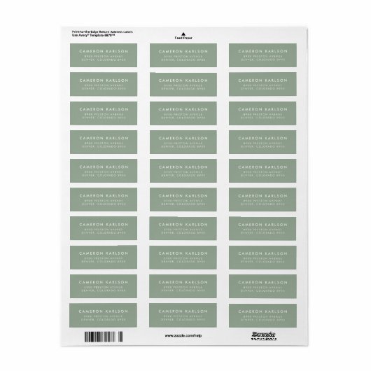 Moderne Minimalistische Typografie-Grünen-Adresse (Vorne)