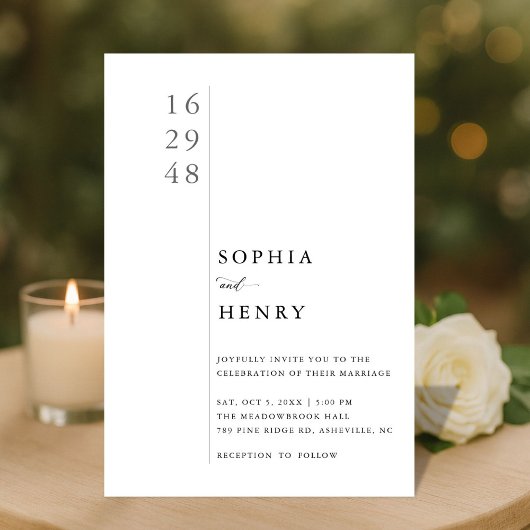 Moderne minimalistische Typografie Hochzeit Einladung