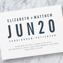 Moderne + Minimalistische Typografie-Hochzeit