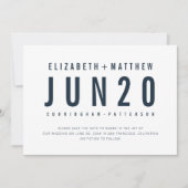 Moderne + Minimalistische Typografie-Hochzeit Save The Date (Vorderseite)