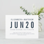Moderne + Minimalistische Typografie-Hochzeit Save The Date (Stehend Vorderseite)