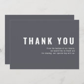 Moderne + Minimalistische Typografie Hochzeit Viel Dankeskarte (Vorne/Hinten)