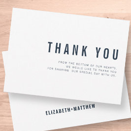 Moderne + Minimalistische Typografie Hochzeit Viel Dankeskarte