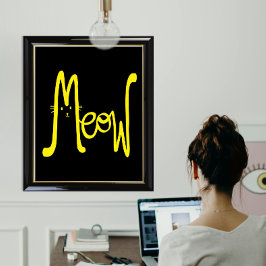 Moderne Minimalistische Typografie in Gelb und Sch Poster