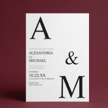 Moderne minimalistische Typografie-Monogramm-Hochz