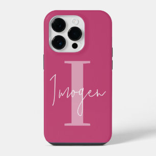 Moderne minimalistische Typografie Monogramm Mädch iPhone 14 Pro Hülle