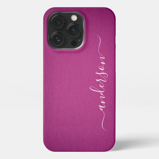 Moderne Minimalistische Typografie Name mit Monogr iPhone Hülle (Rückseite)