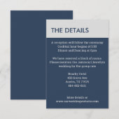 Moderne Minimalistische Typografie Navy Blue Gray Begleitkarte (Vorne/Hinten)