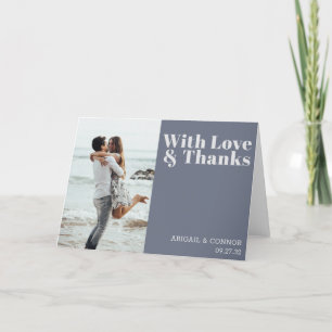 Moderne Minimalistische Typografie Navy Blue Gray Dankeskarte