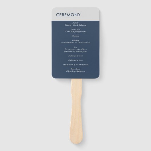 Moderne Minimalistische Typografie Navy Blue Gray Fächer (Vorderseite)