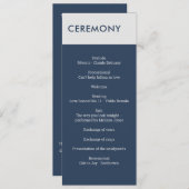 Moderne Minimalistische Typografie Navy Blue Gray Programm (Vorne/Hinten)