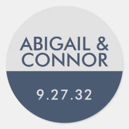 Moderne Minimalistische Typografie Navy Blue Gray  Runder Aufkleber