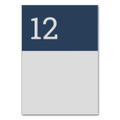 Moderne Minimalistische Typografie Navy Blue Gray Tischnummer (Rückseite)