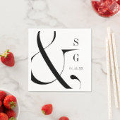 Moderne minimalistische Typografie paart Monogramm Serviette (Beispiel)