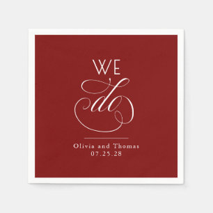 Moderne minimalistische Typografie Rote Hochzeit W Serviette