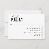 Moderne Minimalistische Typografie RSVP Karte (Vorderseite)