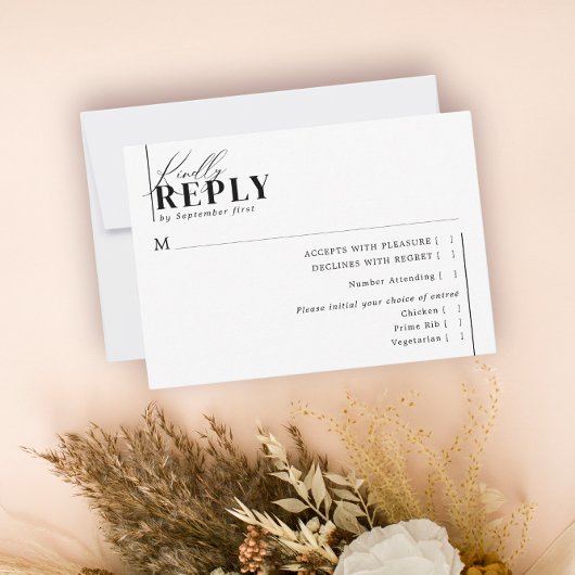 Moderne Minimalistische Typografie RSVP Karte
