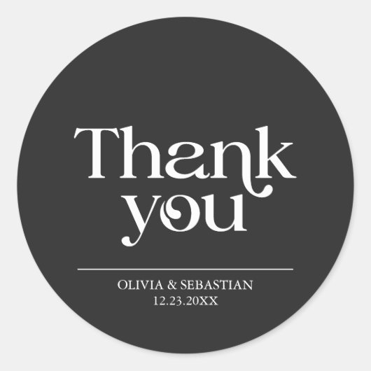 Moderne Minimalistische Typografie Runder Aufkleber (Vorderseite)