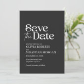 Moderne Minimalistische Typografie Save The Date (Stehend Vorderseite)