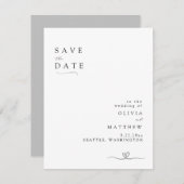 Moderne Minimalistische Typografie Save the Date (Vorne/Hinten)
