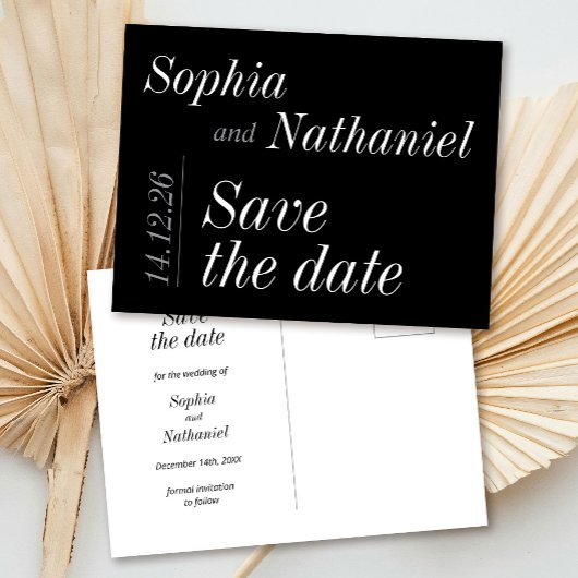 Moderne Minimalistische Typografie Save the Date Postkarte
