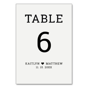 Moderne Minimalistische Typografie Schwarz auf gra Tischnummer