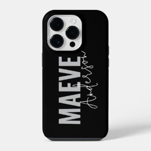 Moderne minimalistische Typografie Schwarz Weiß el iPhone 14 Pro Hülle